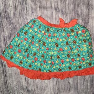 Wellie Wishers Happy‎ Hedgehog Girls Skirt Size 7 Print Ruffle Coral Trim